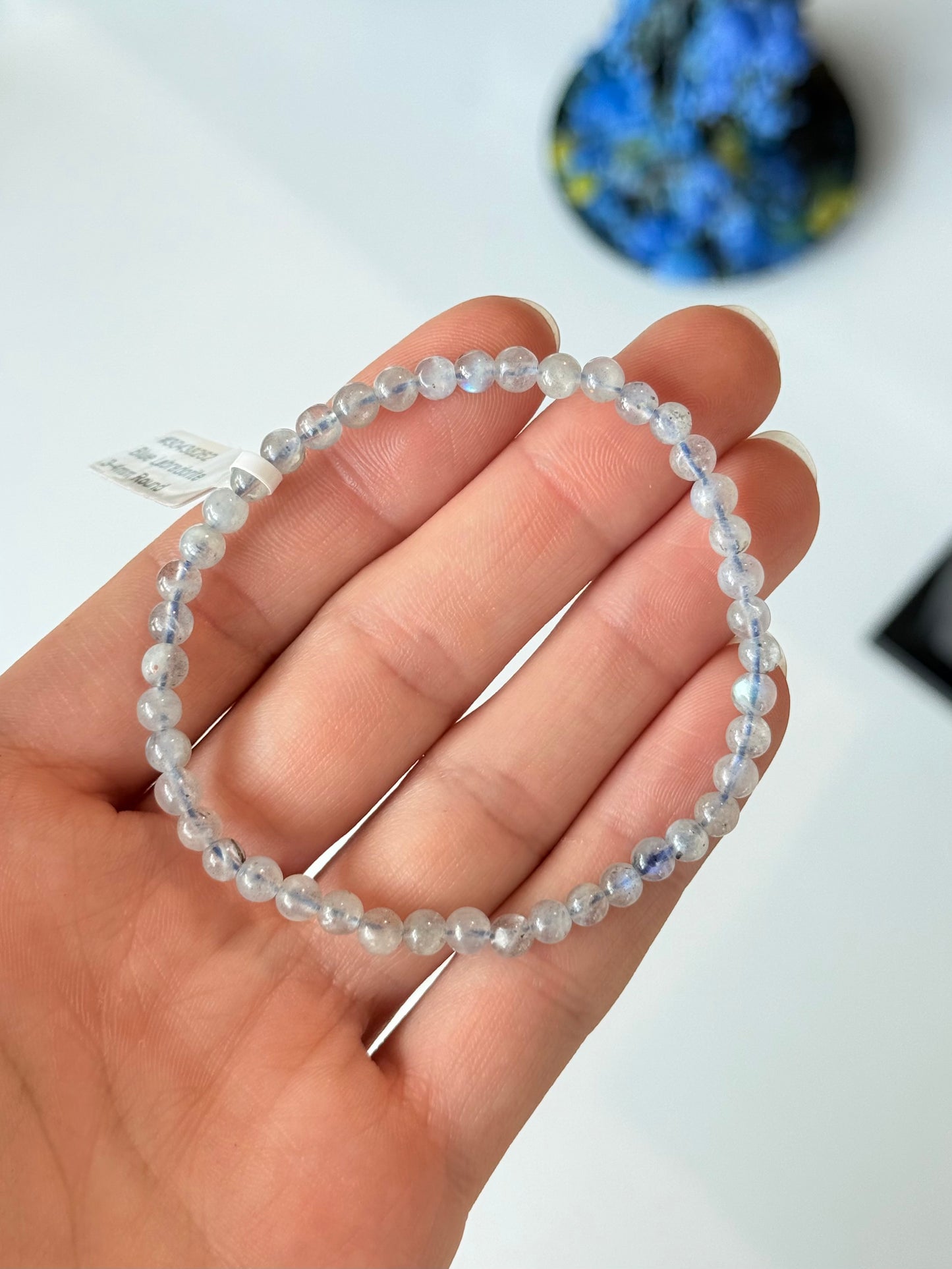 Blue Labradorite 4mm Bracelet / Pulsera de Labradorita Azul 4mm