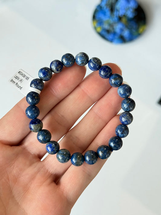 Lapis Lazuli (Grade A) 8mm Bracelet / Pulsera de Lapislázuli (Grado A) 8mm