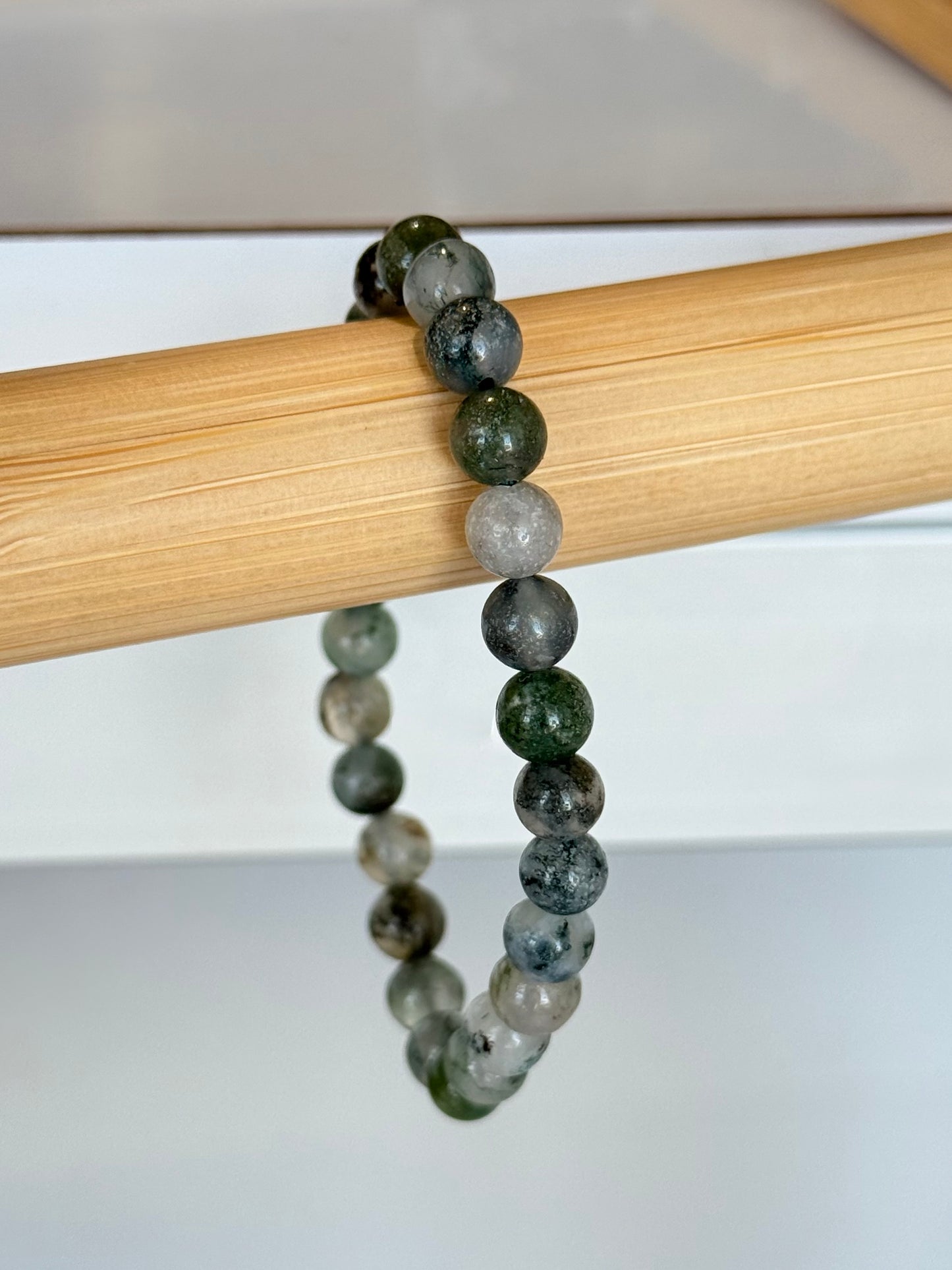 Moss Agate 6mm Bracelet