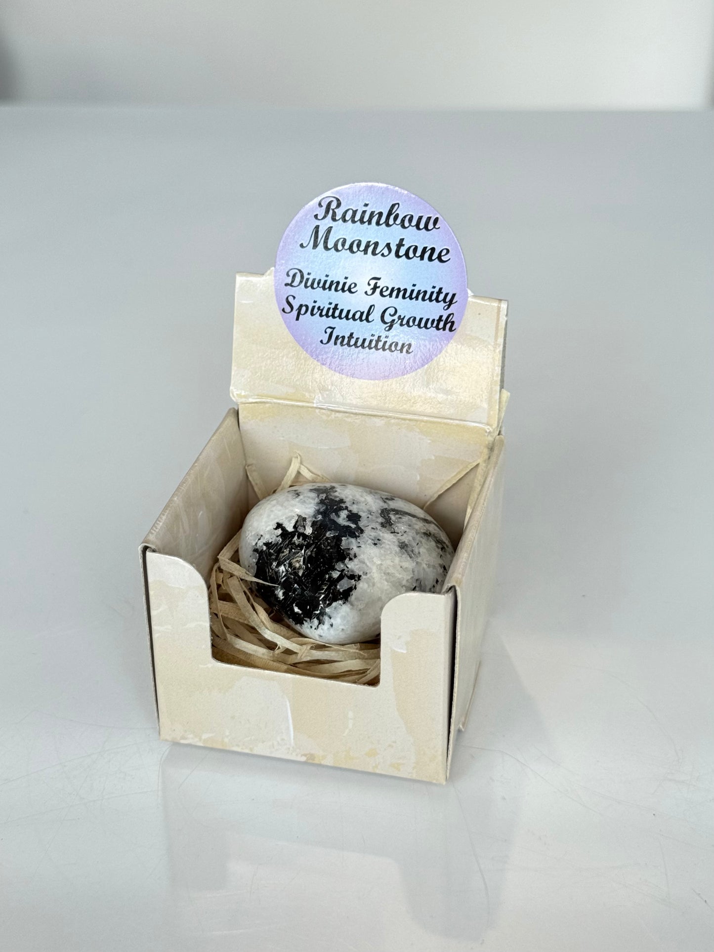 Rainbow Moonstone Heart Box / Cajita con Corazón de Piedra Luna Arcoíris