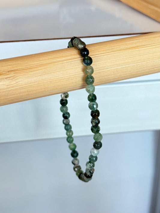 Moss Agate 4mm Bracelet