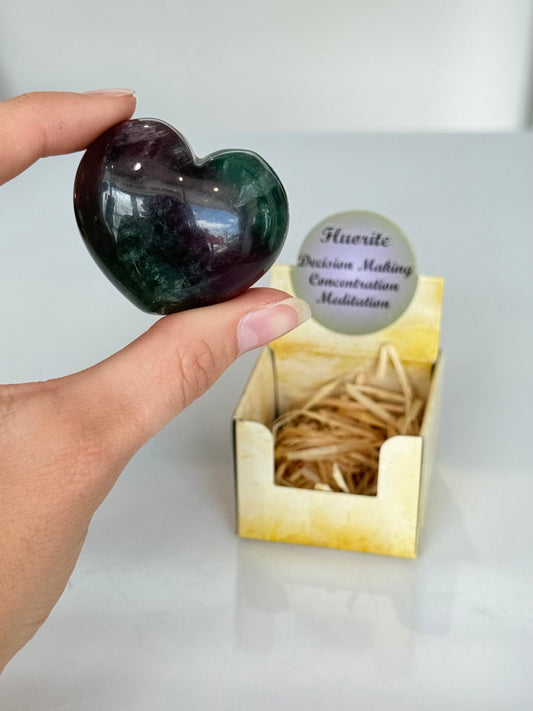 Fluorite Heart Box / Cajita con Corazón de Fluorita