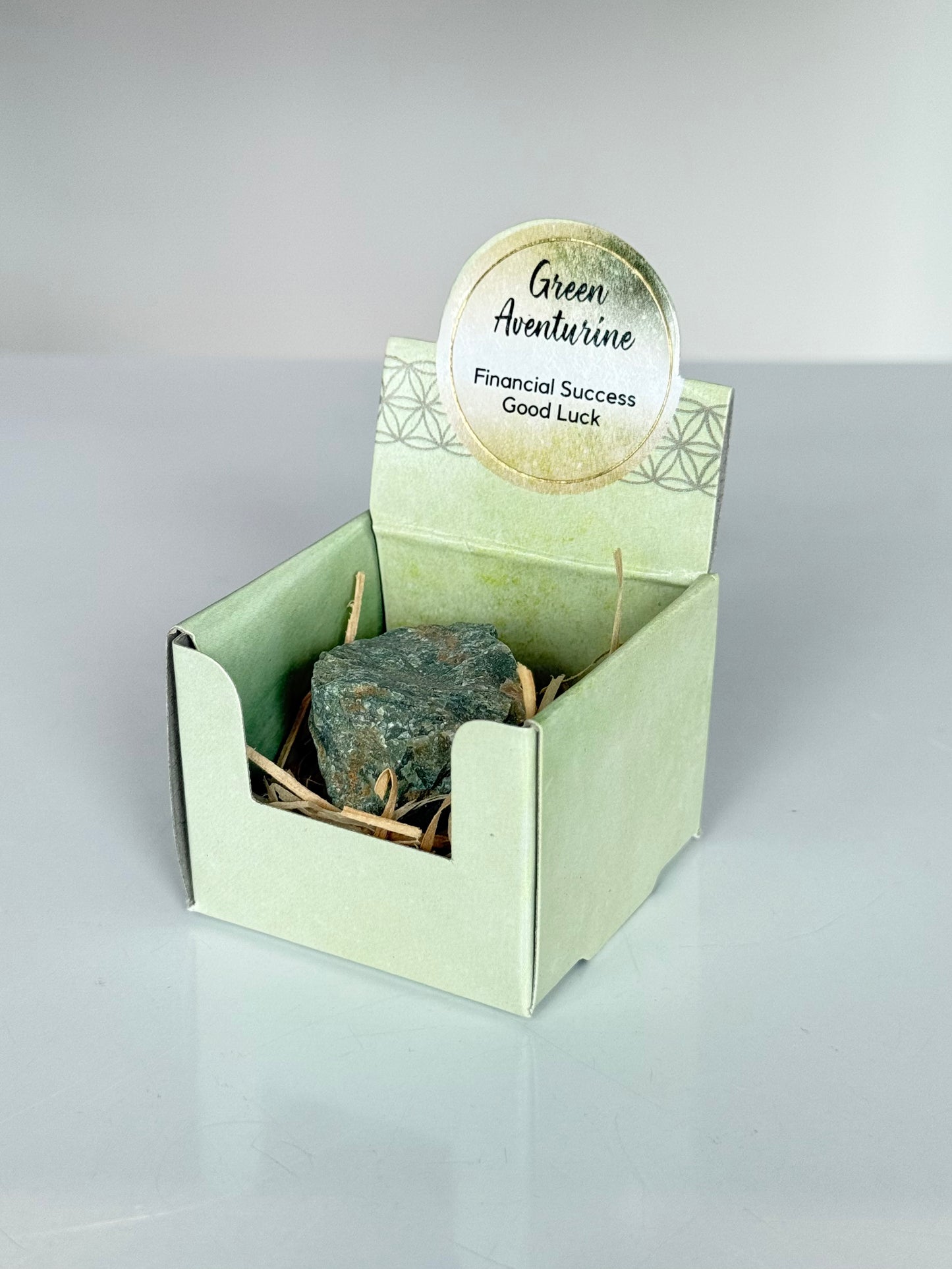 Green Aventurine Raw Box / Cajita con Aventurina Verde en Bruto