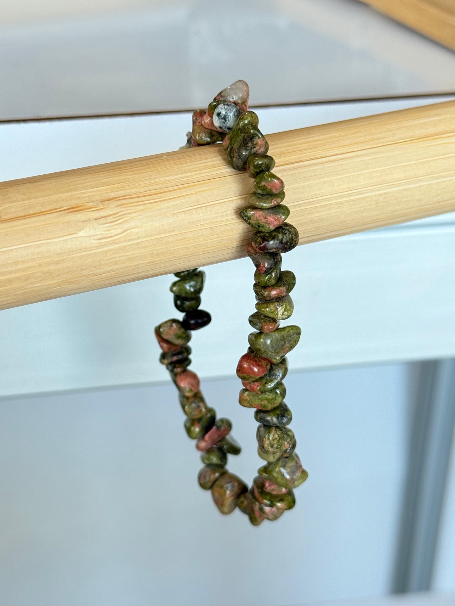 Unakite Chip Bracelet