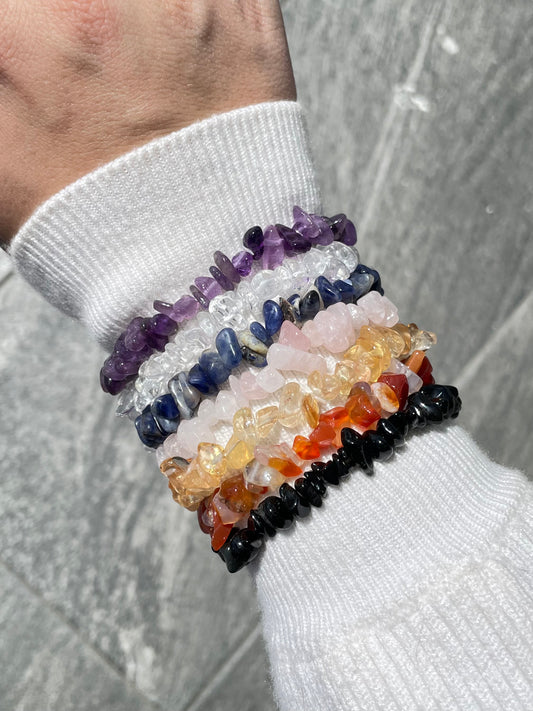 7 Chakra Chip Bracelet Set