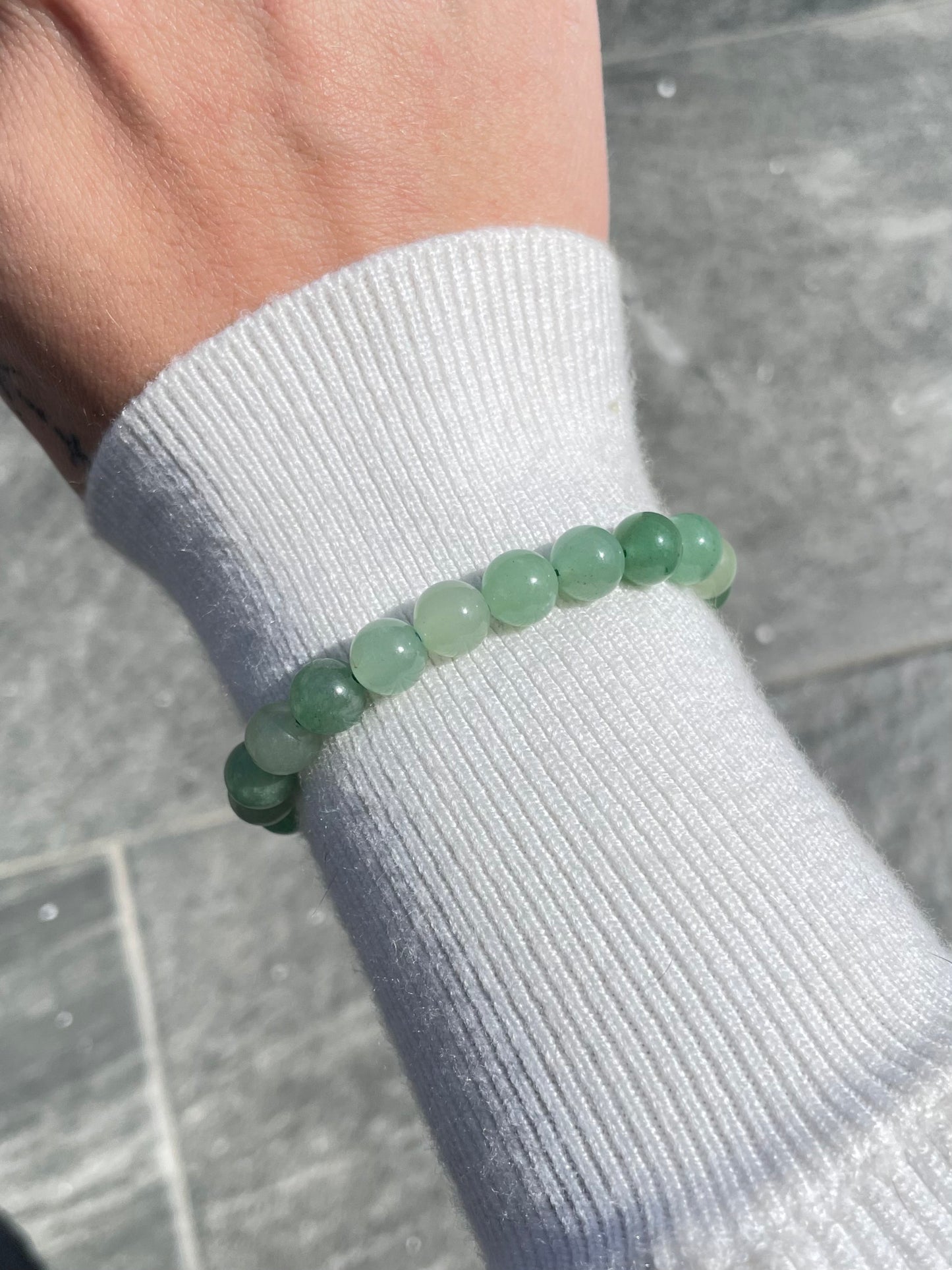 Pulsera de aventurina verde de 8 mm