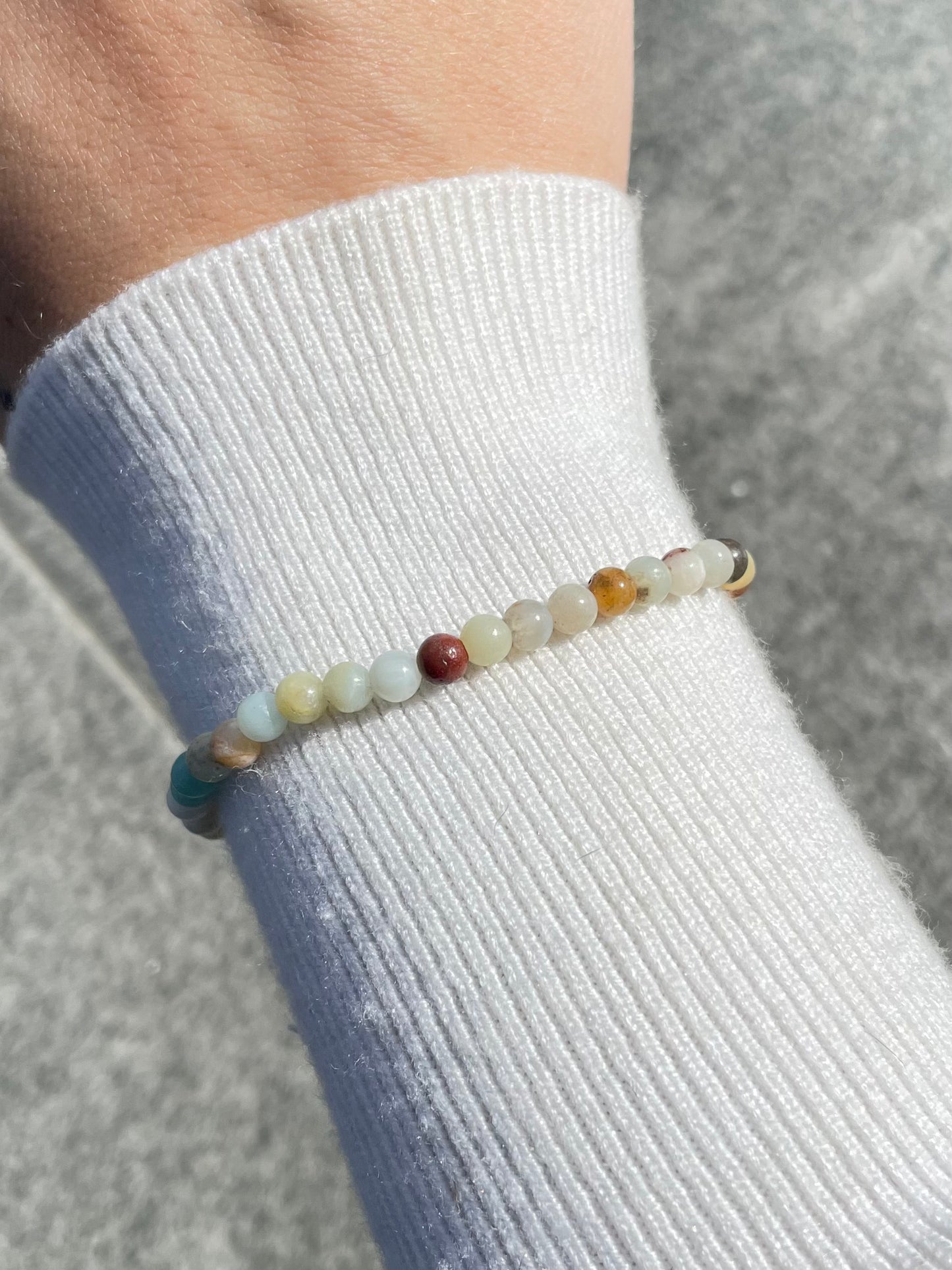 Pulsera de amazonita de 4 mm