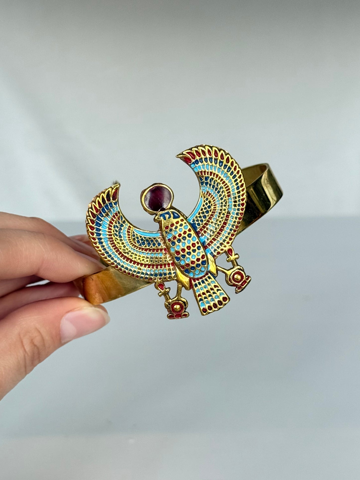 Horus Stone Cuff ( Brass )