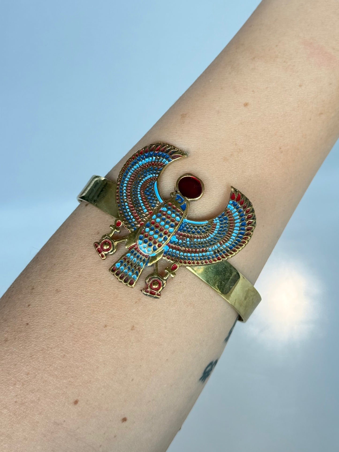 Horus Stone Cuff ( Brass )