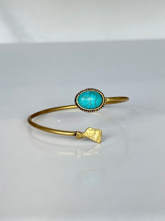 Nefertiti Stone Bracelet ( Brass )