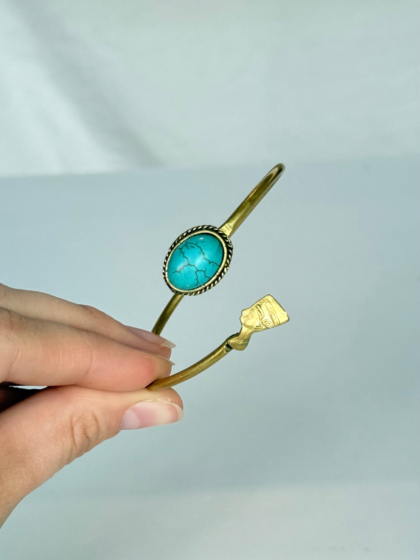 Nefertiti Stone Bracelet ( Brass )