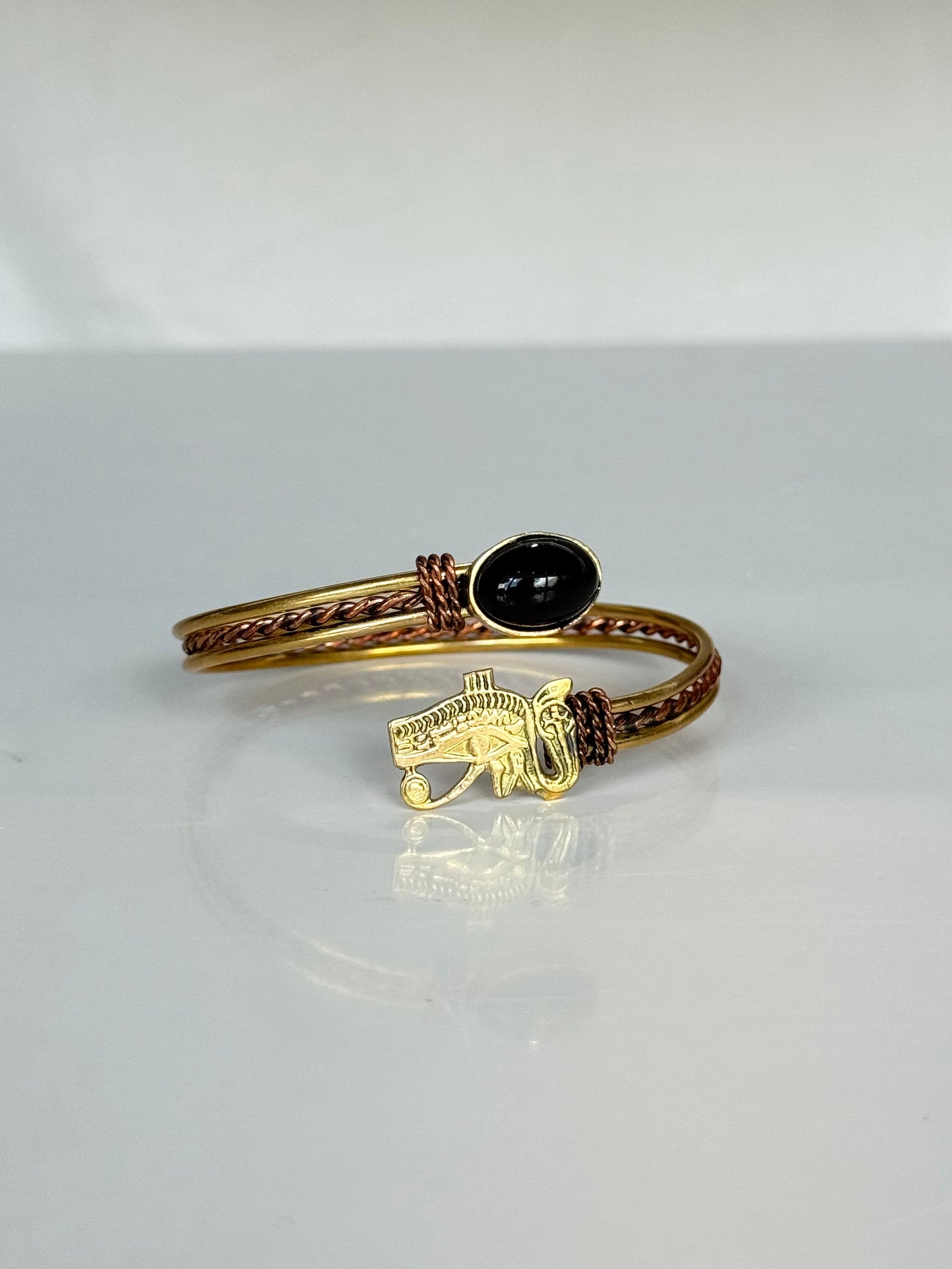 Ojo de Horus Stone Bracelet ( Brass/ Copper )