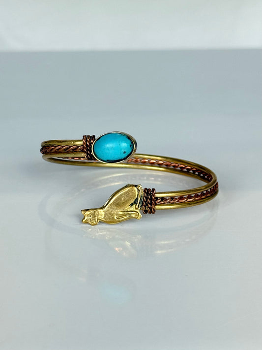 Bastet Stone Bracelet ( Brass )