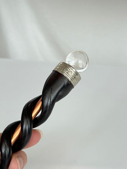 Quartz - Wood - Cooper Wand