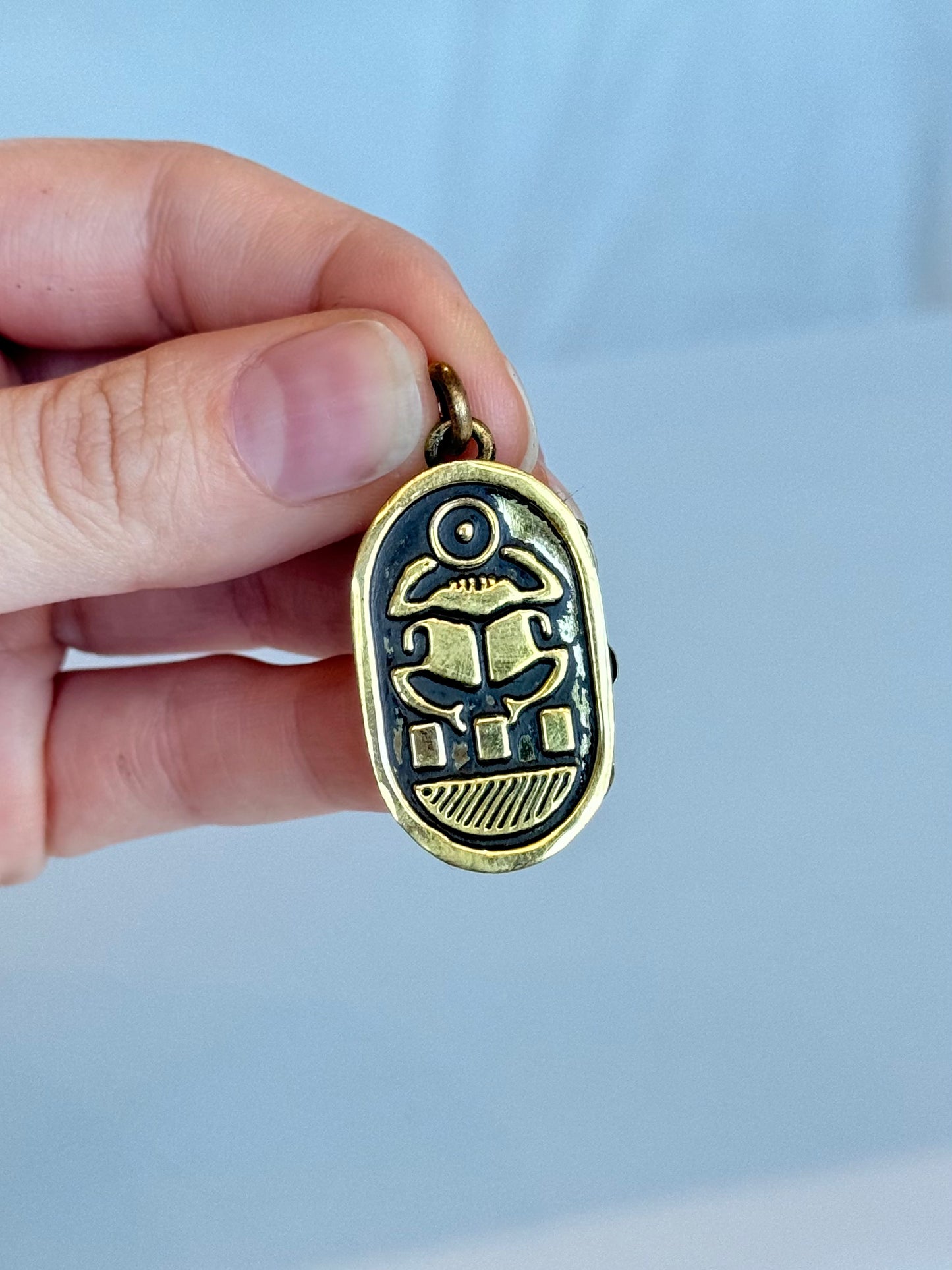 Scarab Pendant ( Brass ) Blue