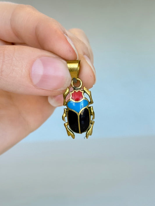 Scarab Pendant ( Brass ) Colored