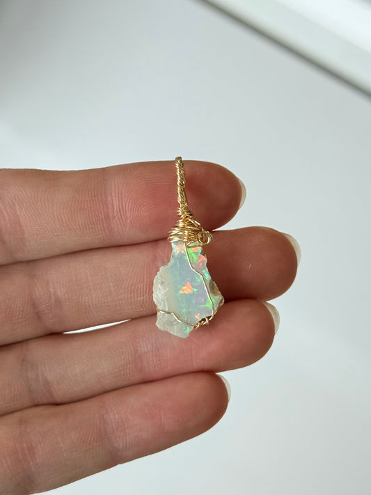 Ethiopian Opal ( Silver Platted Gold Wire )