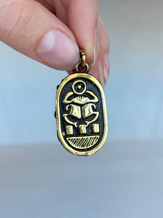 Scarab Pendant ( Brass ) orange