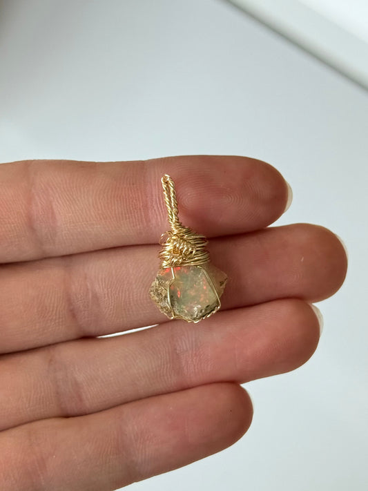 Ethiopian Opal ( Silver Platted Gold Wire )