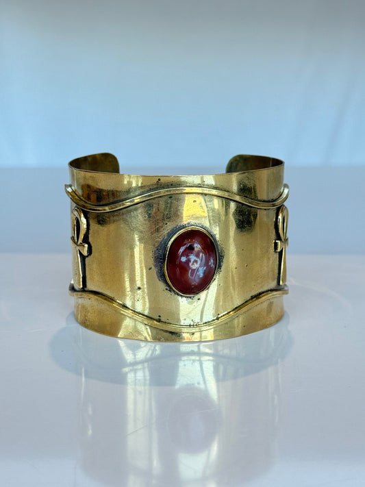 Egyptian Carnelian Cuff ( Brass )