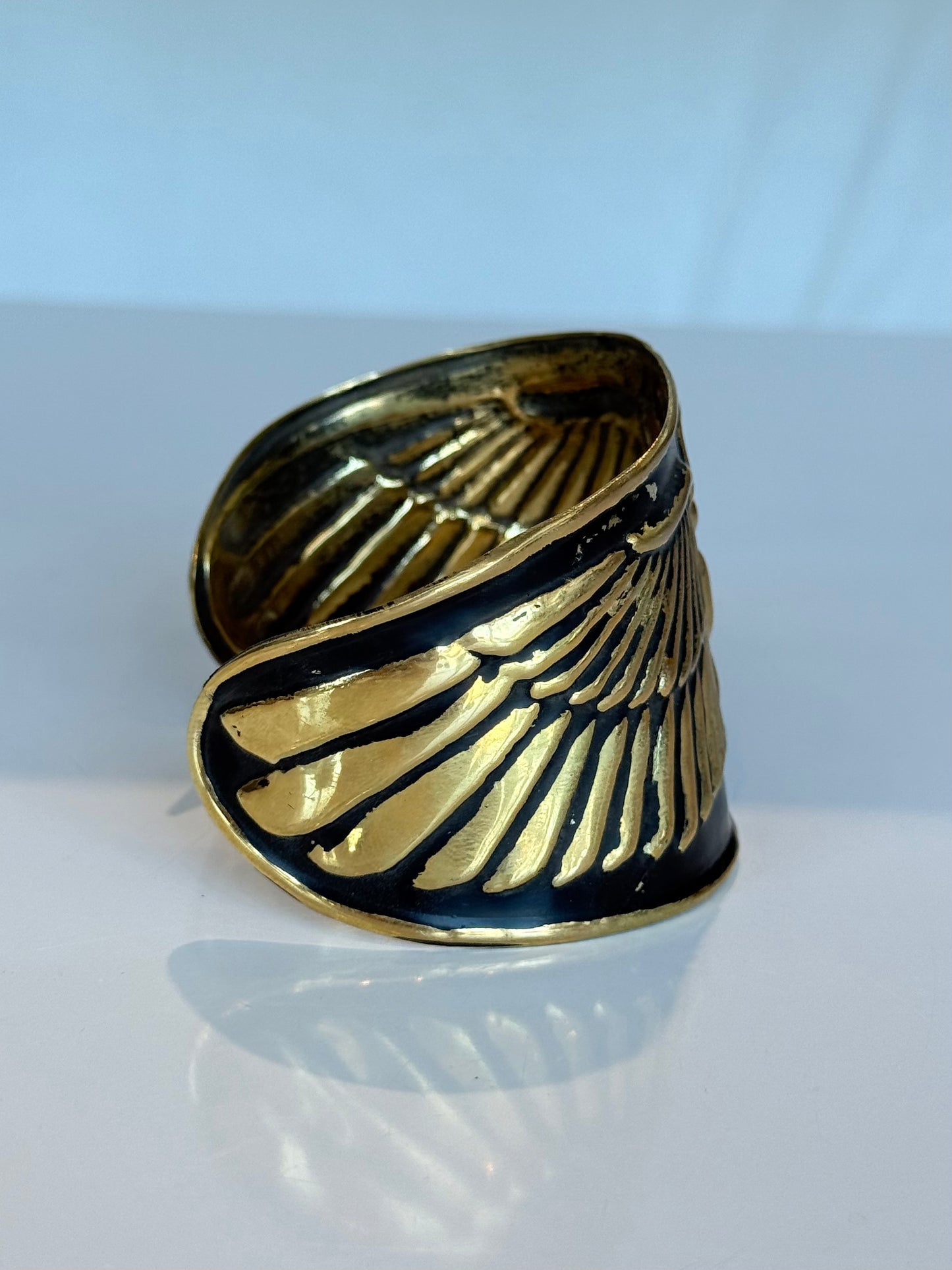 Scarab Egyptian Cuff ( Brass ) Black