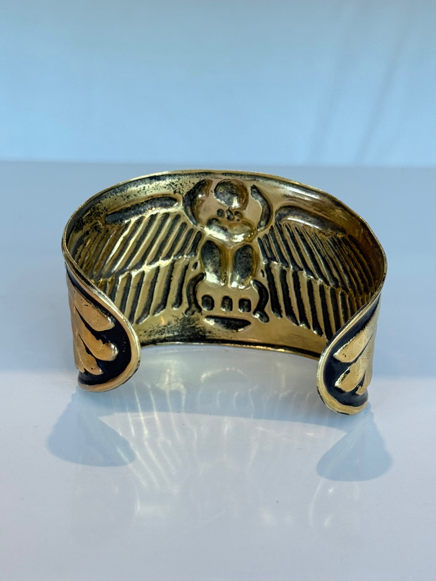Scarab Egyptian Cuff ( Brass ) Black
