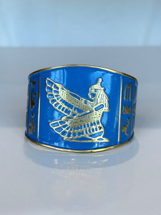 Egyptian Cuff ( Brass ) Blue