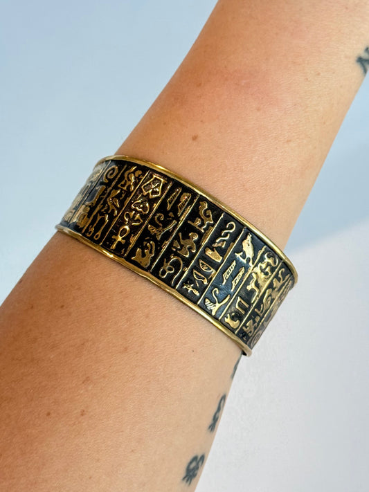Egyptian Cuff ( Brass ) Black