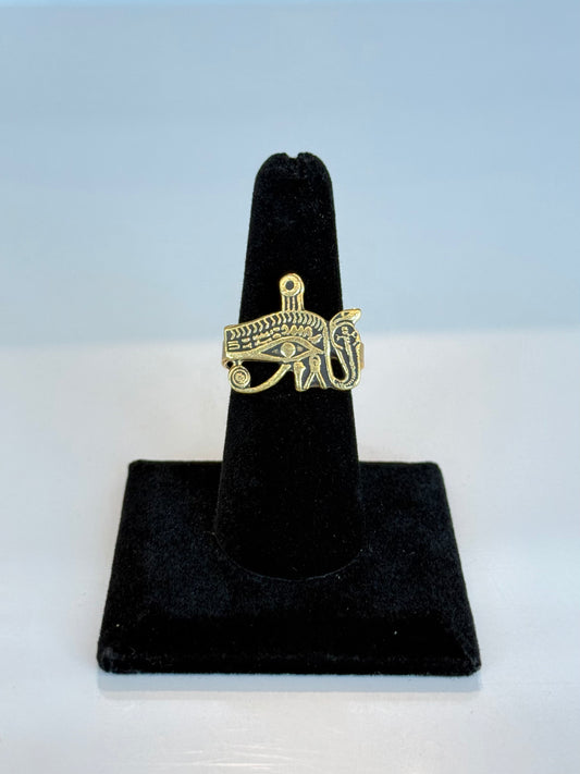 Ojo de Horus Ring ( Adjustable Size ) Brass