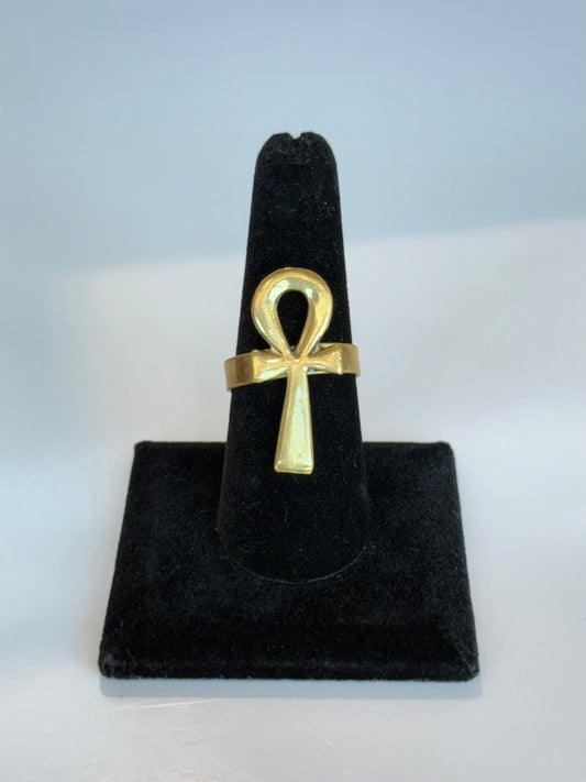 Ankh Ring ( Adjustable Size ) Brass
