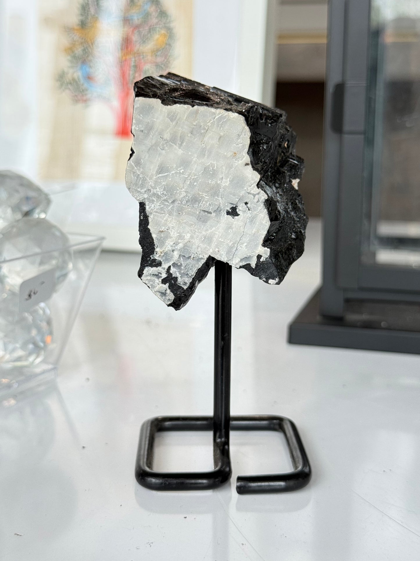 Black Tourmaline on Black Stand | Turmalina Negra sobre Base Negra