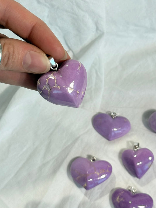 Phosphosiderite Bubble Heart Pendant