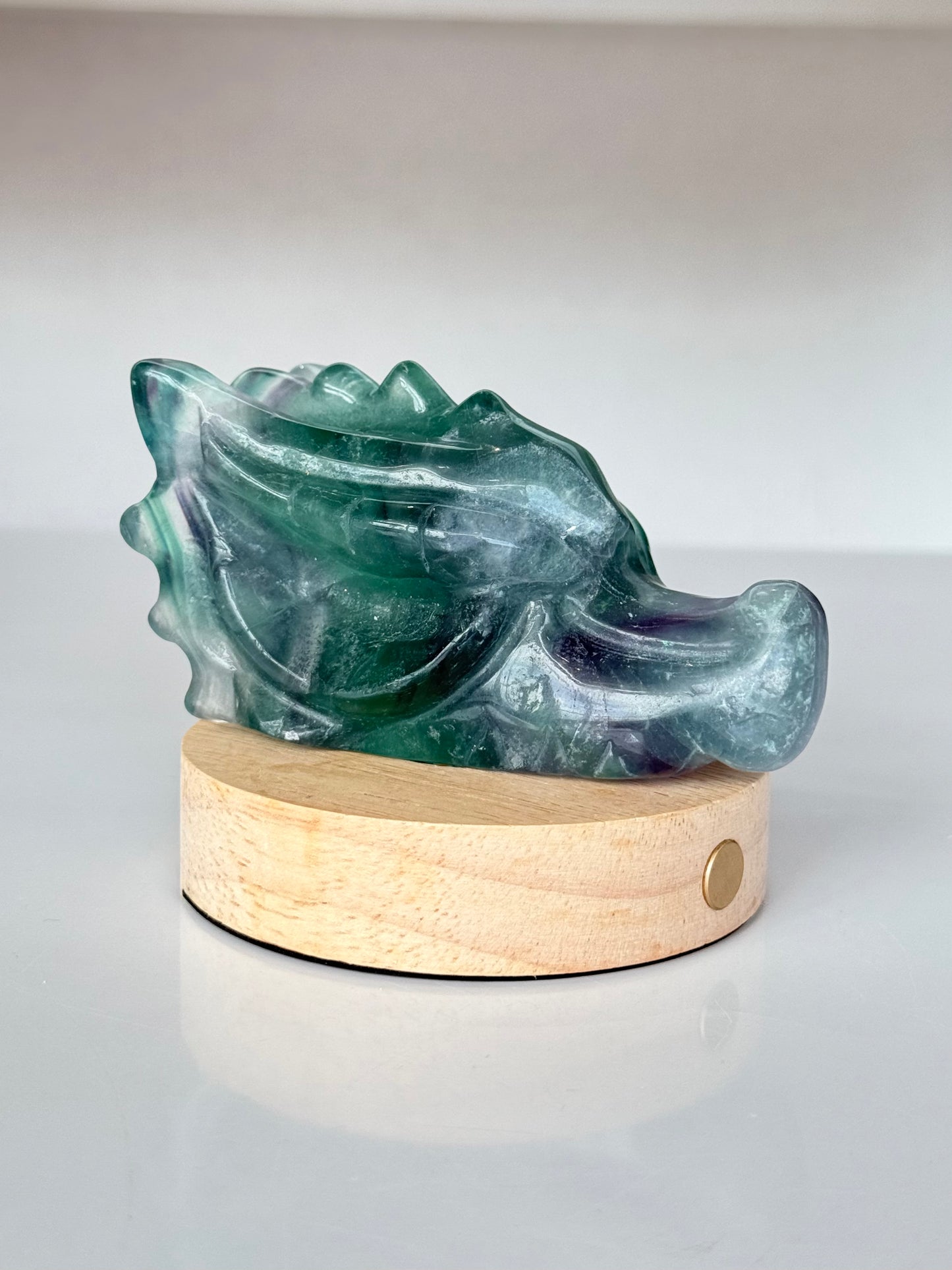 Fluorite Dragon Head ( Include Lamp )