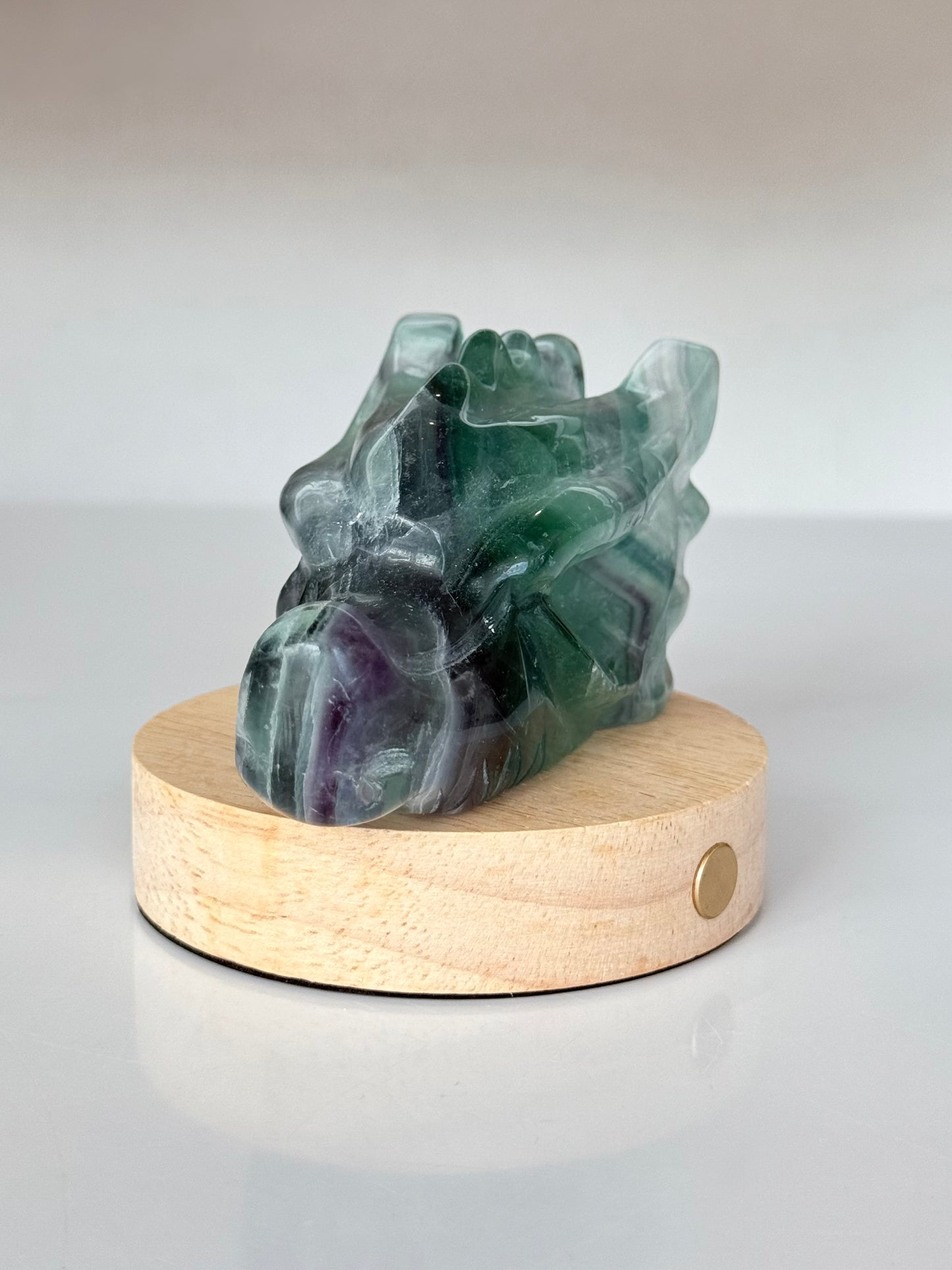 Fluorite Dragon Head ( Include Lamp )