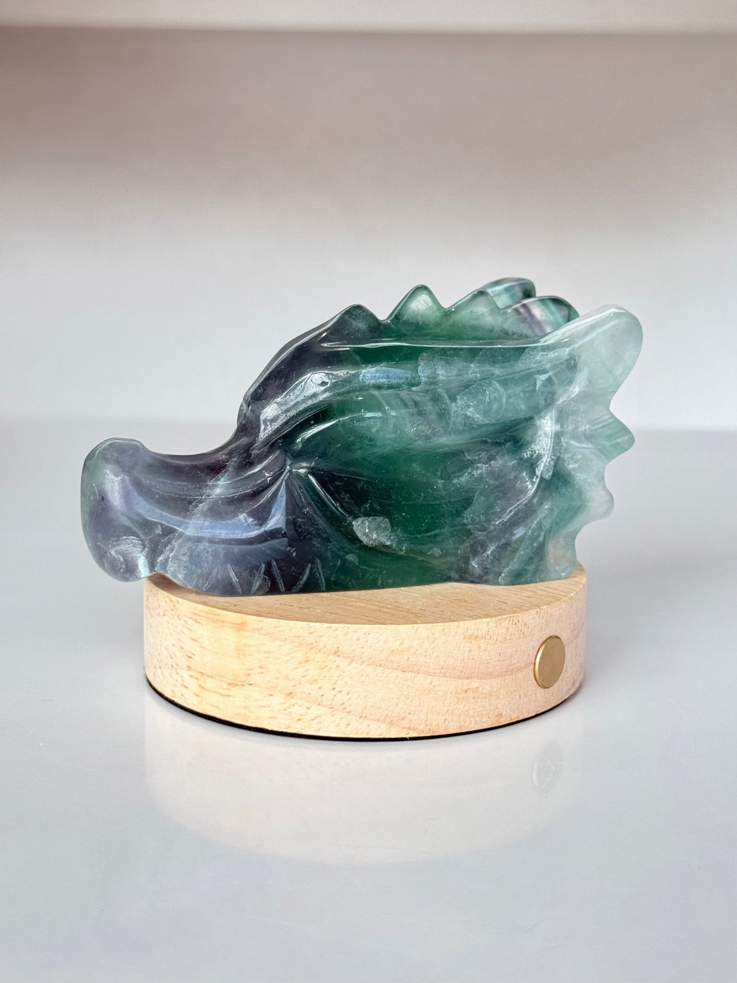 Fluorite Dragon Head ( Include Lamp )