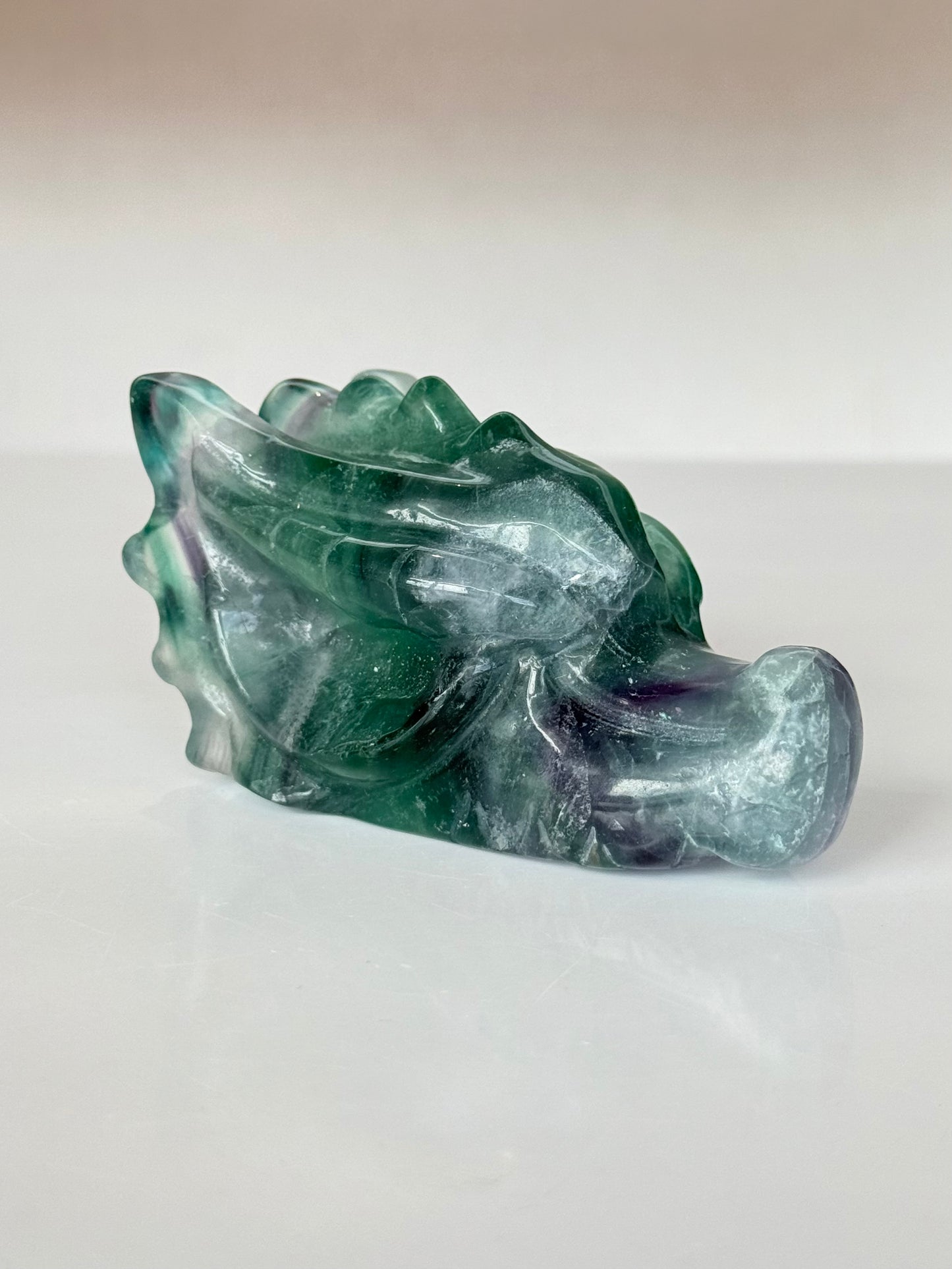 Fluorite Dragon Head ( Include Lamp )