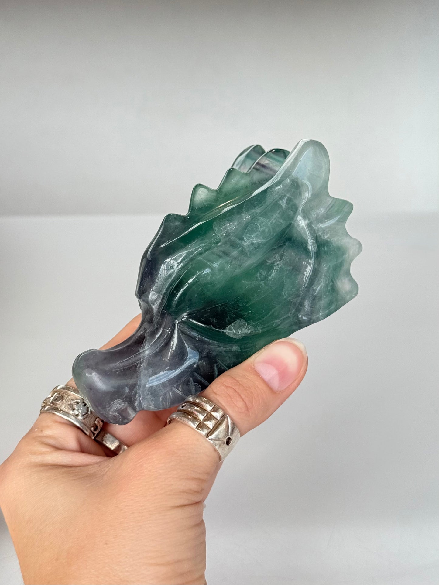 Fluorite Dragon Head ( Include Lamp )