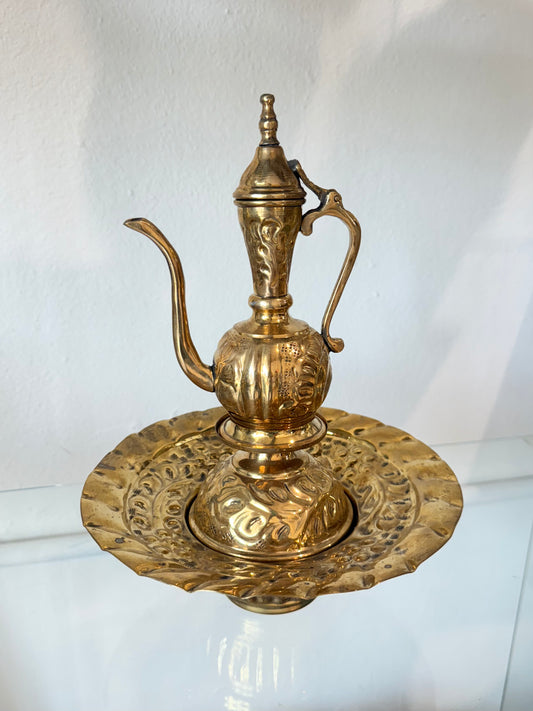 Egyptian Brass Dallah with Warmer | Dallah Egipcia de Latón con Calentador