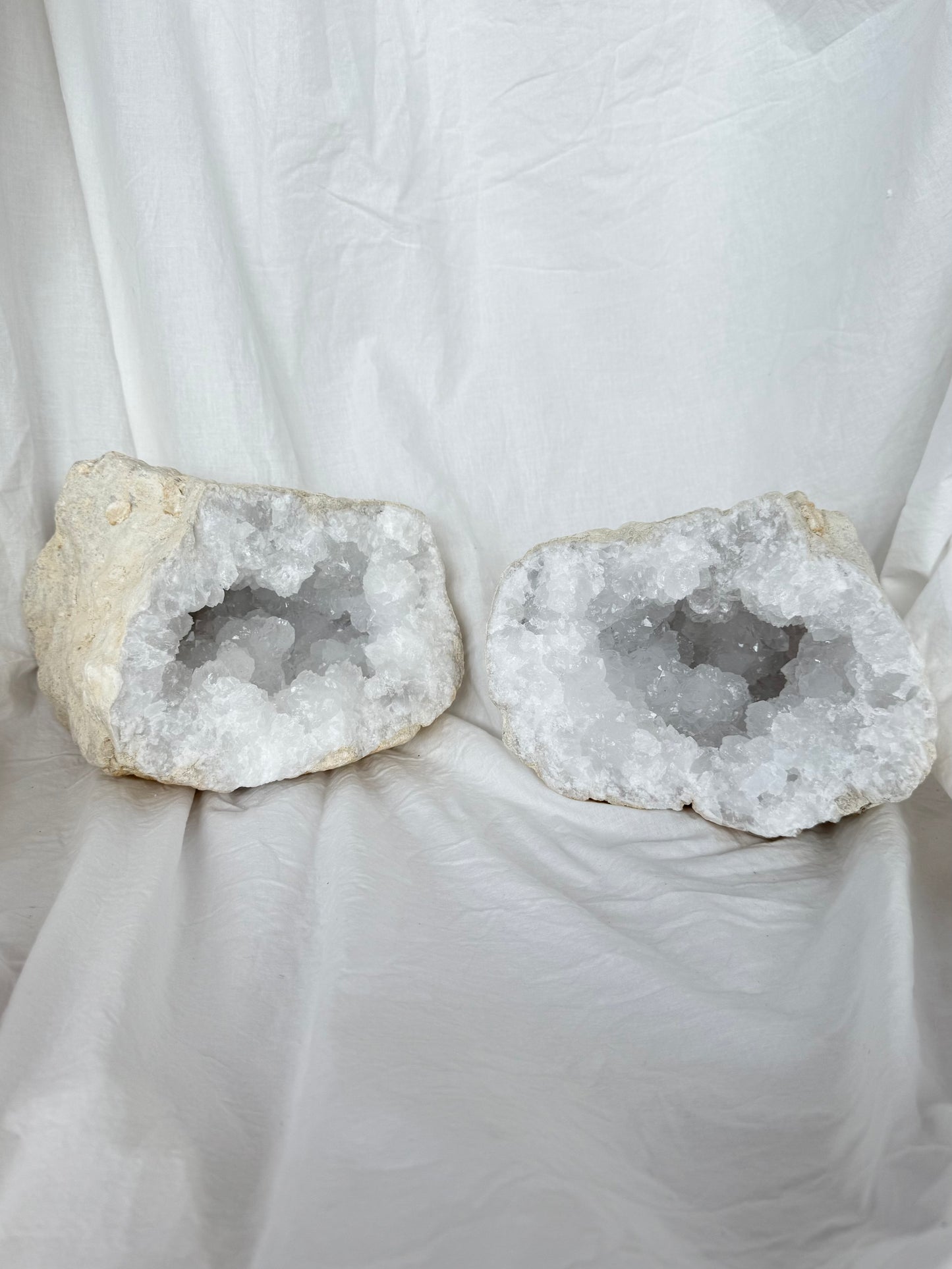 Clear Quartz Geode - Set of Two ( Morroco )
