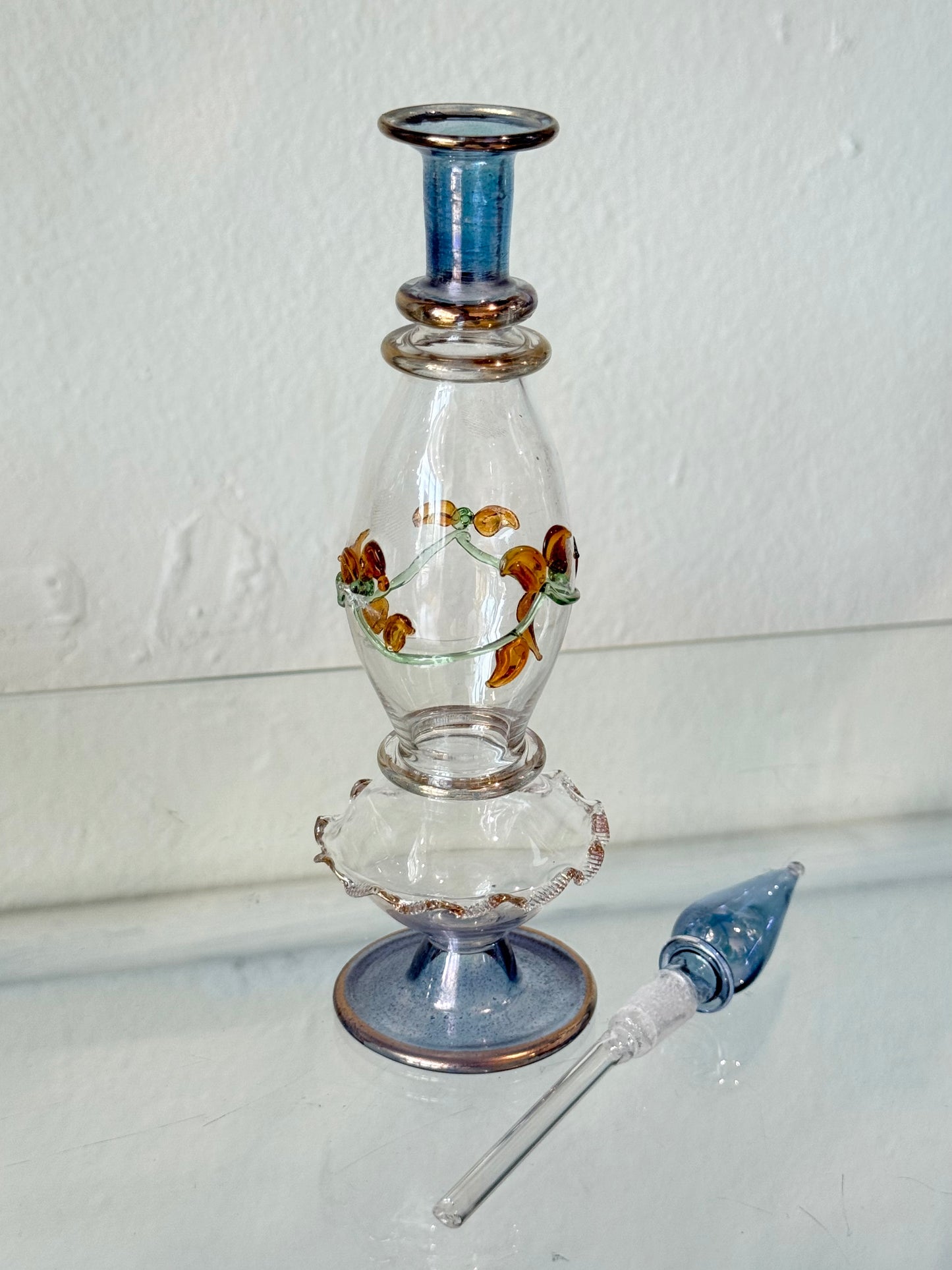 Egyptian Hand-Blown Glass Bottle