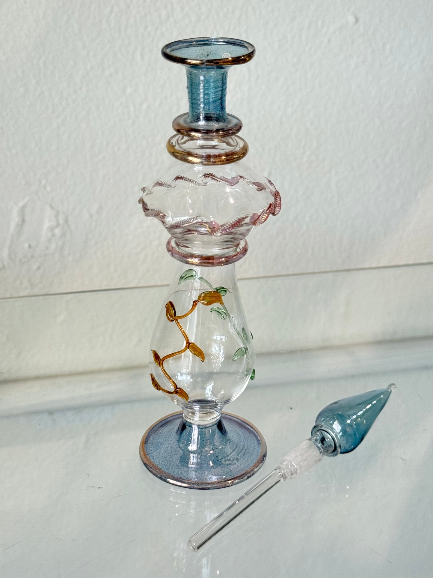 Egyptian Hand-Blown Glass Bottle