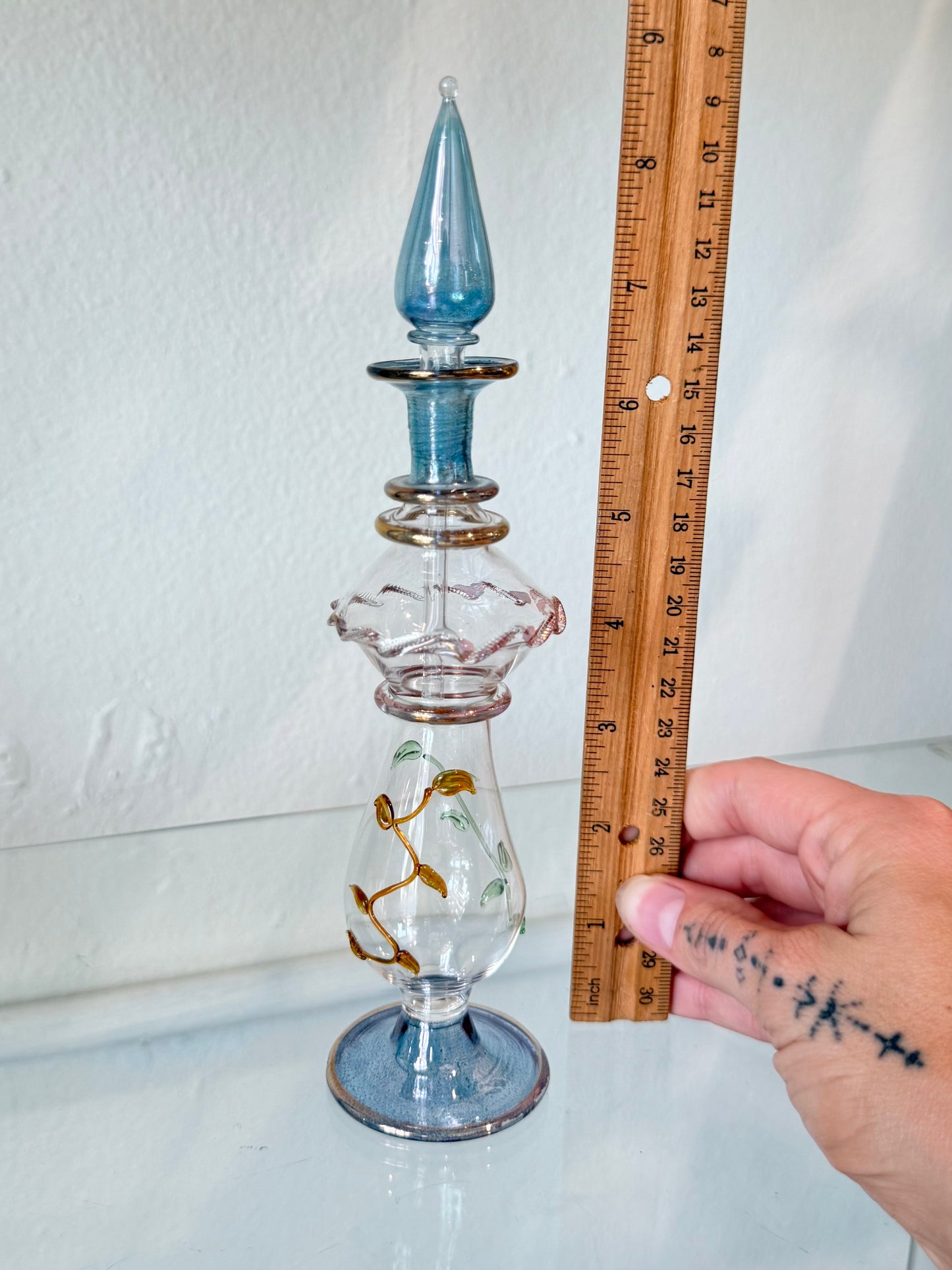 Egyptian Hand-Blown Glass Bottle