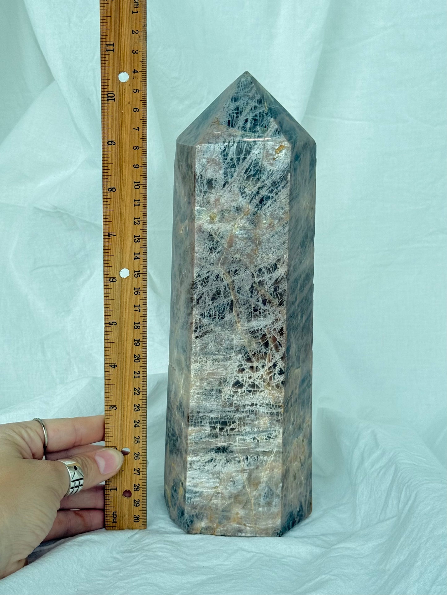 Grey Moonstone Obelisk ( Madagascar )