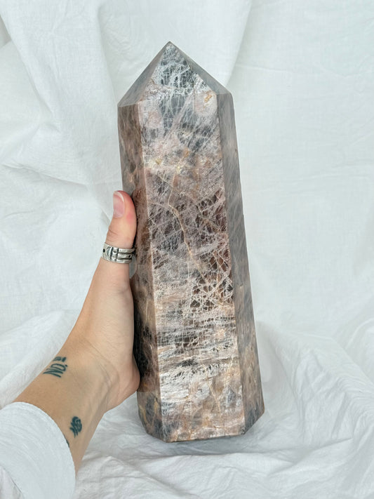 Grey Moonstone Obelisk ( Madagascar )
