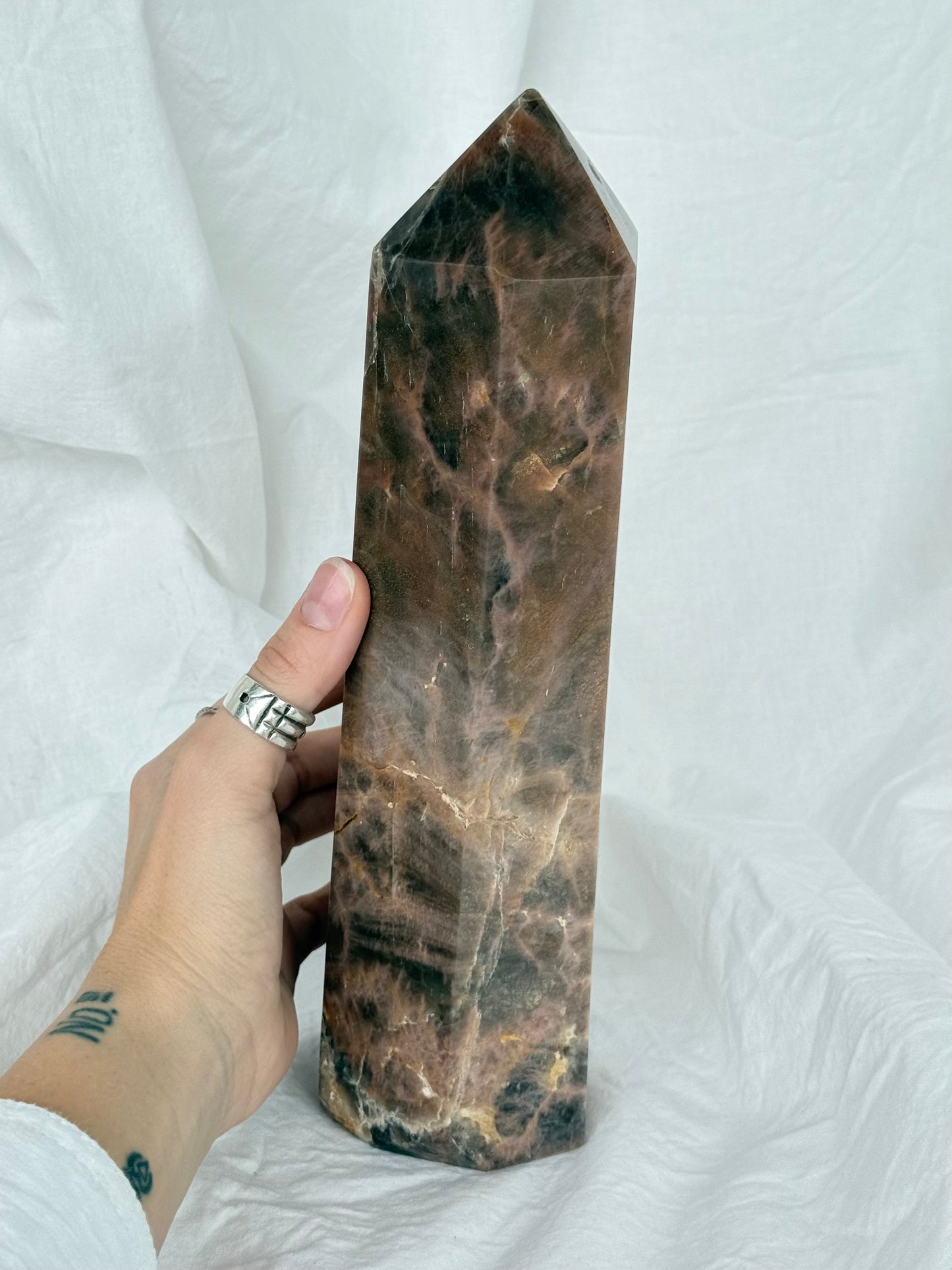 Grey Moonstone Obelisk ( Madagascar )