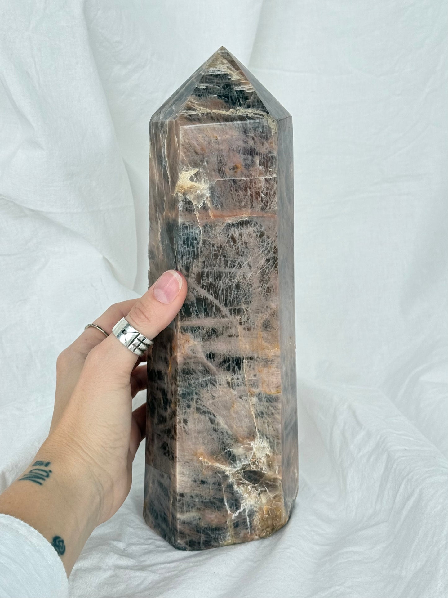 Grey Moonstone Obelisk ( Madagascar )