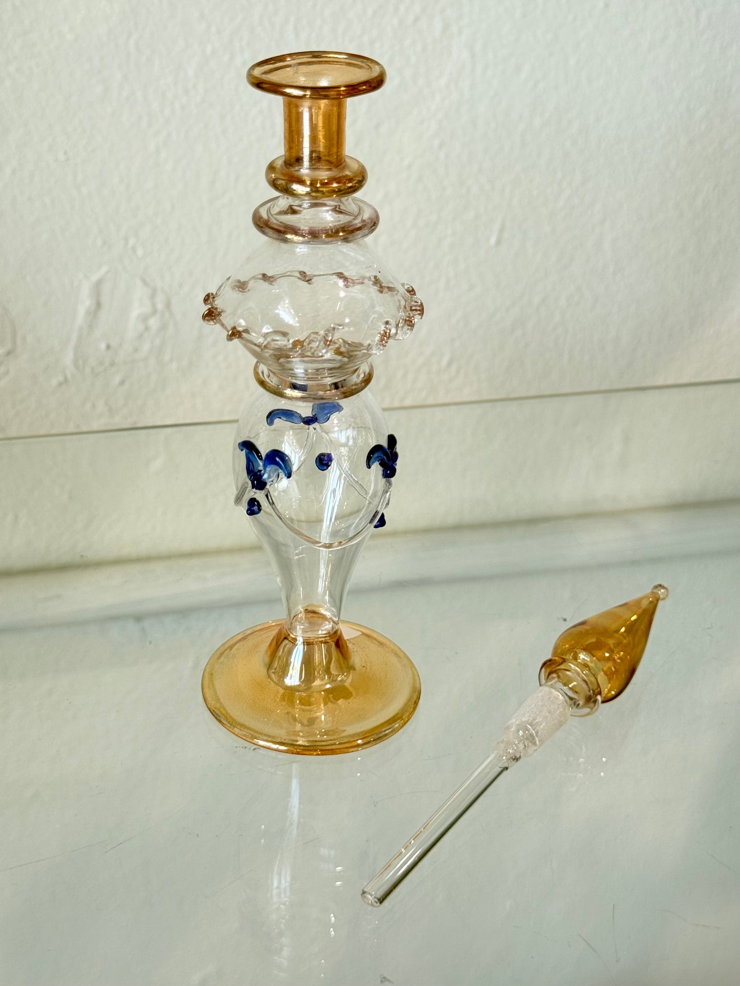 Egyptian Hand-Blown Glass Bottle