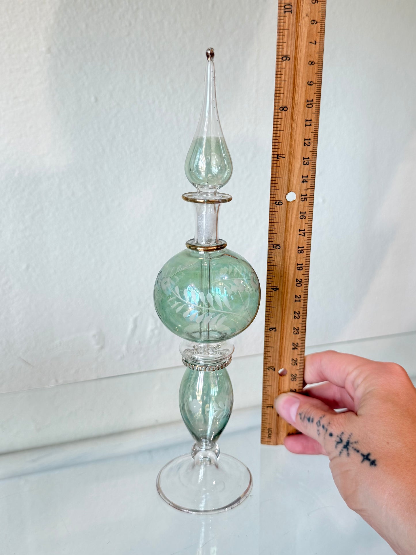 Egyptian Hand-Blown Glass Bottle