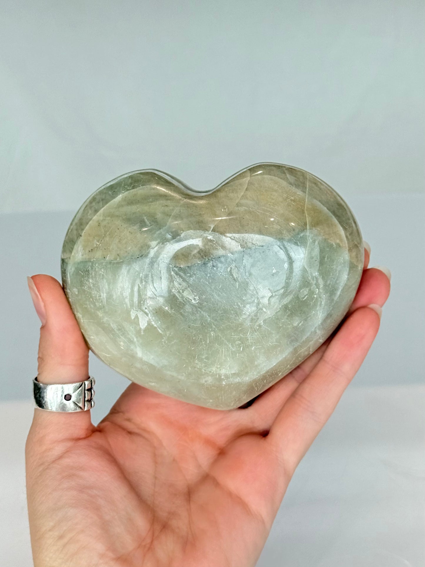 Green Moonstone Heart ( Madagascar )