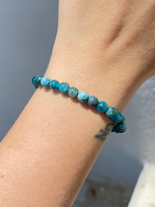 Blue Apatite 6mm Bracelet